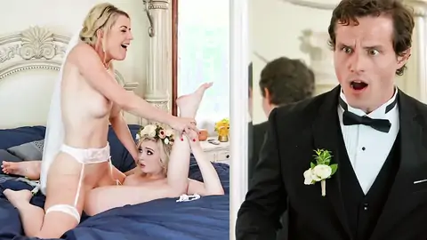 The groom catches the wifey tribbing a sapphic