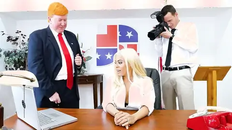 Big-boobed Latina is in the office in an HARD-CORE parody