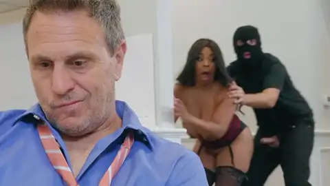 Burglar completes up pounding a big-chested black with phat bobos