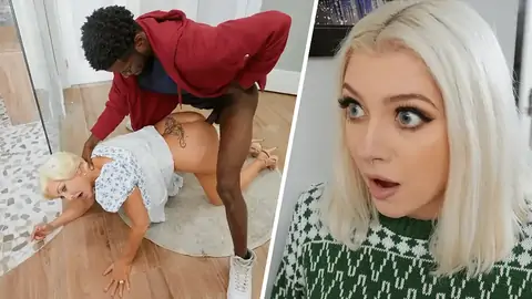 Platinum-Blond GILF is torn up in the standing rear end style