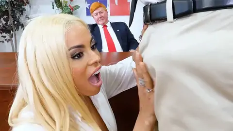 Big-Jugged Latina is in the office in an HARD-CORE parody