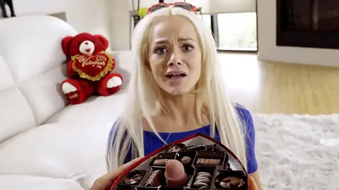 He surprises his platinum-blond stepsister with a bizarre gift