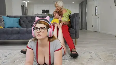 The blondie COUGAR is penetrated by a BIG BLACK COCK in the kitchen