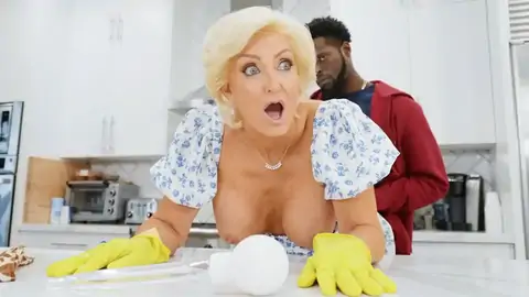 Light-Haired GILF is ravaged in the standing rear end style