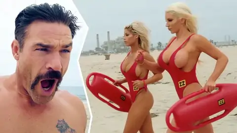 two blonde women are working as uniformed lifeguards