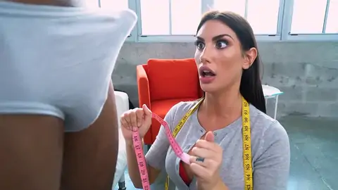 August Ames is measuring 1 truly big dark-hued boner