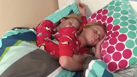 Handsome POINT OF VIEW forearm-job by small stepdaughters in pajamas